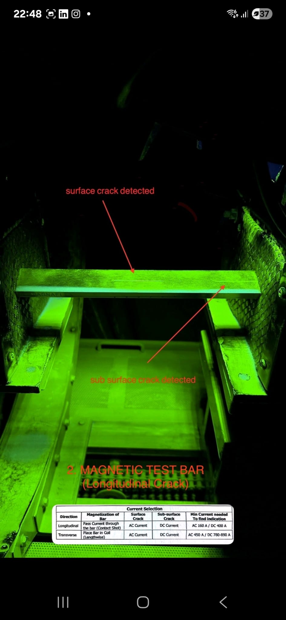 Magnetic Test Bar - Yüzey ve alt yüzey çatlak tespiti
