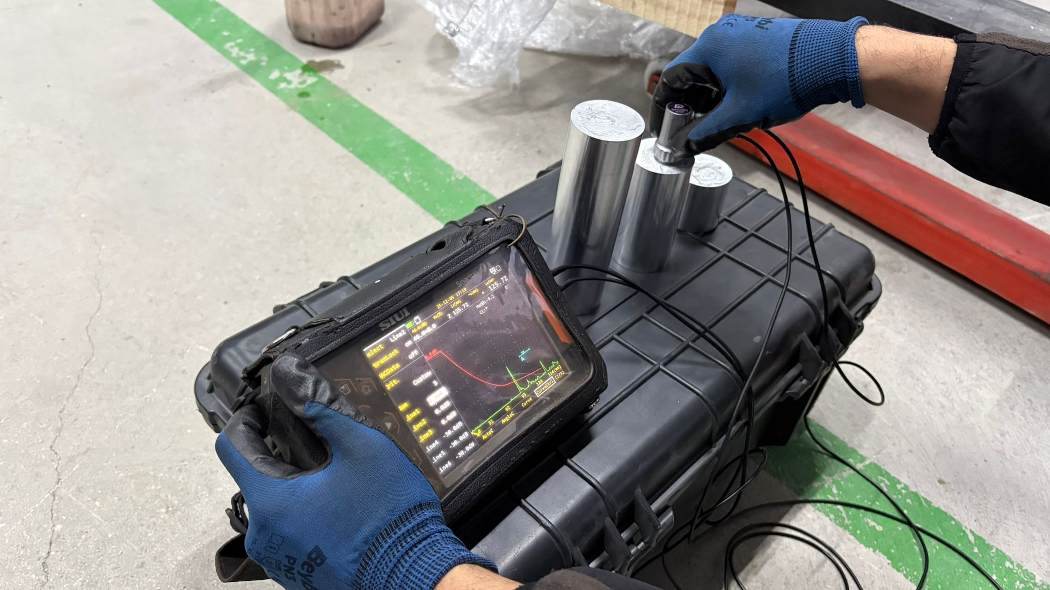 SIUI UT cihazı - Referans blok ile prob kalibrasyonu