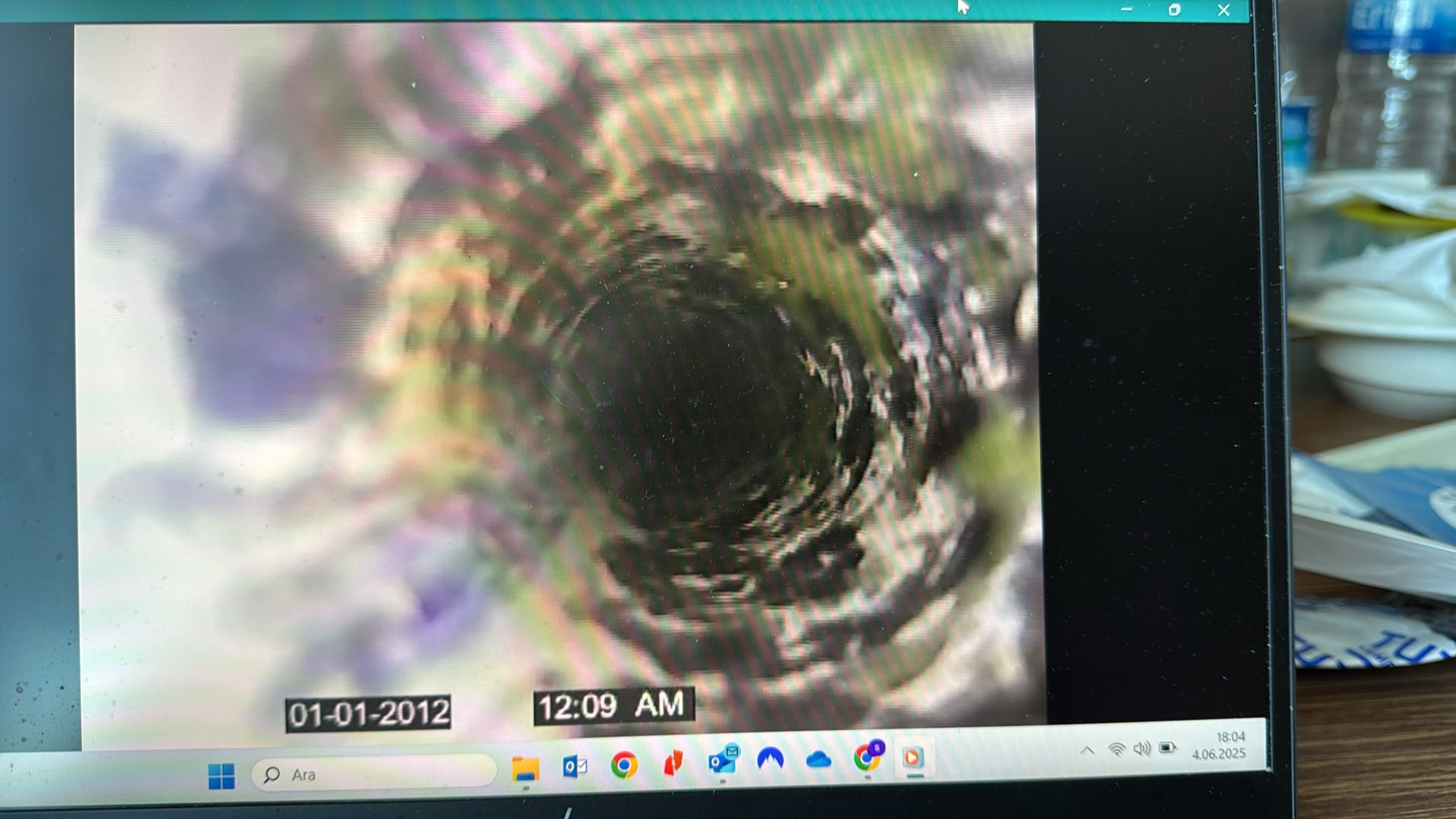 Endoskop ekran görüntüsü - Boru içi inceleme